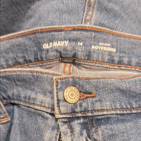 Old Navy Blue Mid Rise Boyfriend Factory Distressed Cotton Denim Shorts NEW - Picture 14 of 16